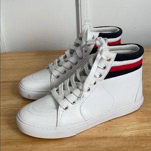 Tommy Hilfiger White Hightop Leather Sneakers